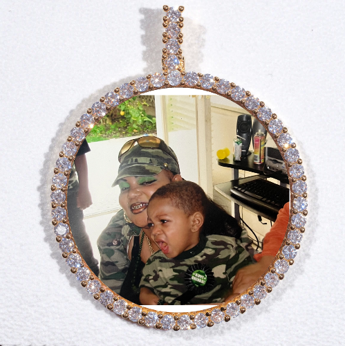 LARGE 3D CIRCLE CUSTOM PICTURE PENDANT