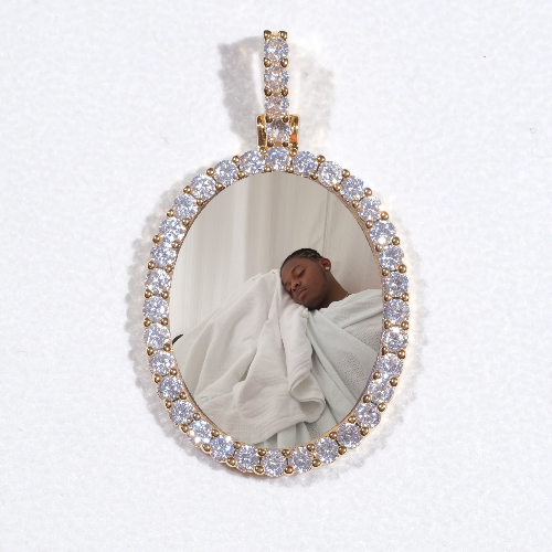 3D Oval Custom Picture Pendant