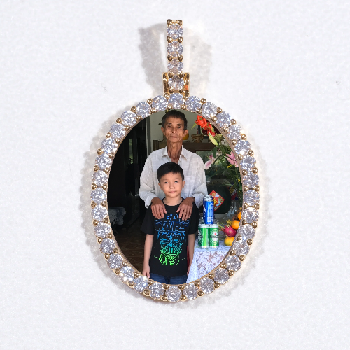 3D Oval Custom Picture Pendant