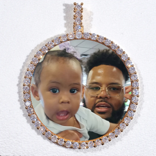 LARGE 3D CIRCLE CUSTOM PICTURE PENDANT
