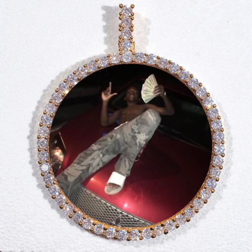 LARGE 3D CIRCLE CUSTOM PICTURE PENDANT