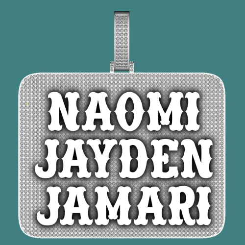 CUSTOM LETTER NECKLACE 3D BIG SQUARE