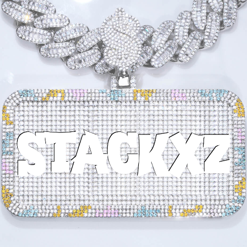 CUSTOM LETTER NECKLACE 3D COLORFUL SQUARE