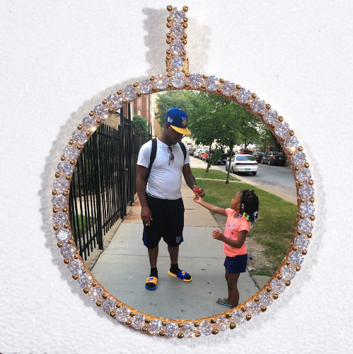 LARGE 3D CIRCLE CUSTOM PICTURE PENDANT