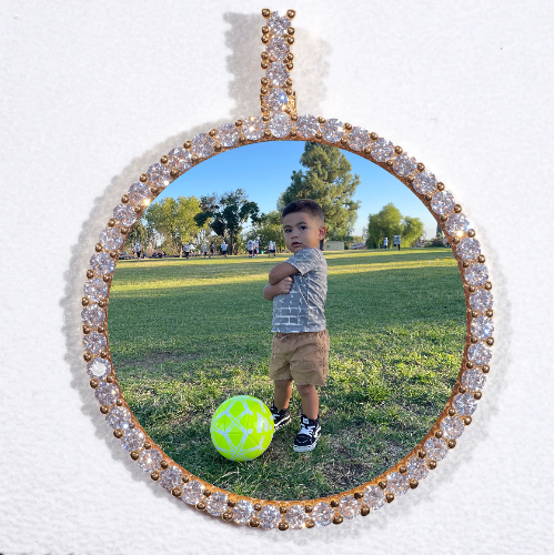 LARGE 3D CIRCLE CUSTOM PICTURE PENDANT