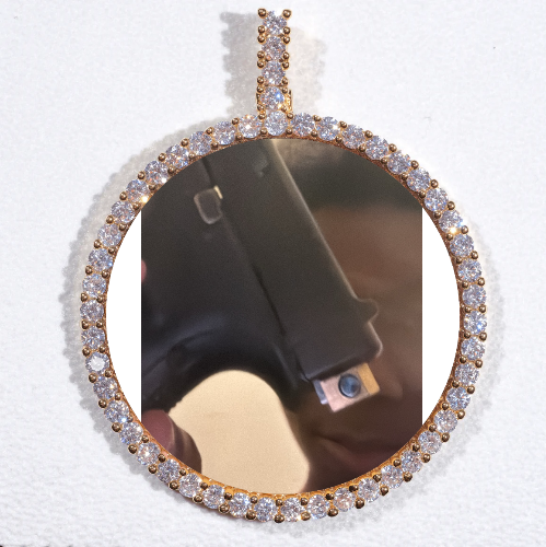 LARGE 3D CIRCLE CUSTOM PICTURE PENDANT