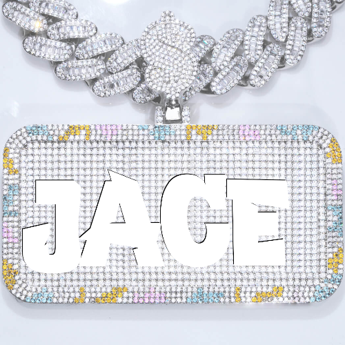 CUSTOM LETTER NECKLACE 3D COLORFUL SQUARE