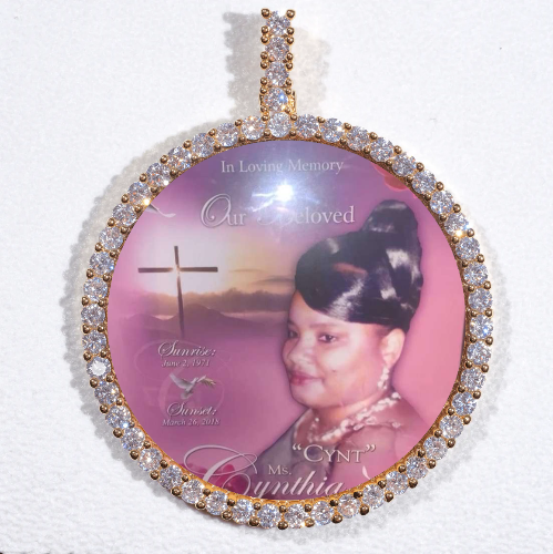 LARGE 3D CIRCLE CUSTOM PICTURE PENDANT