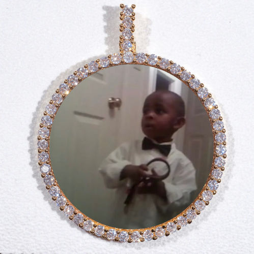 LARGE 3D CIRCLE CUSTOM PICTURE PENDANT