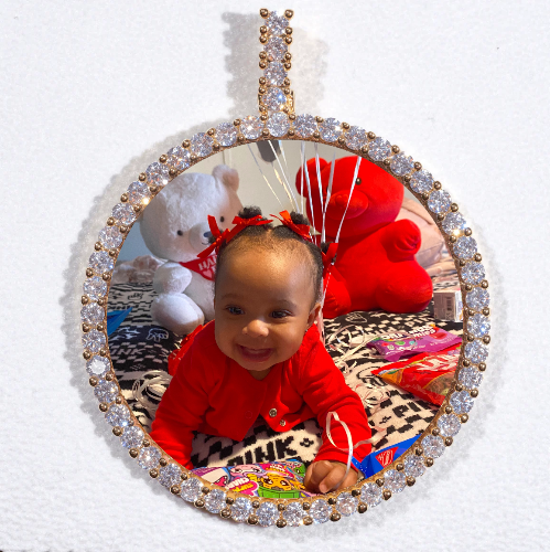 LARGE 3D CIRCLE CUSTOM PICTURE PENDANT