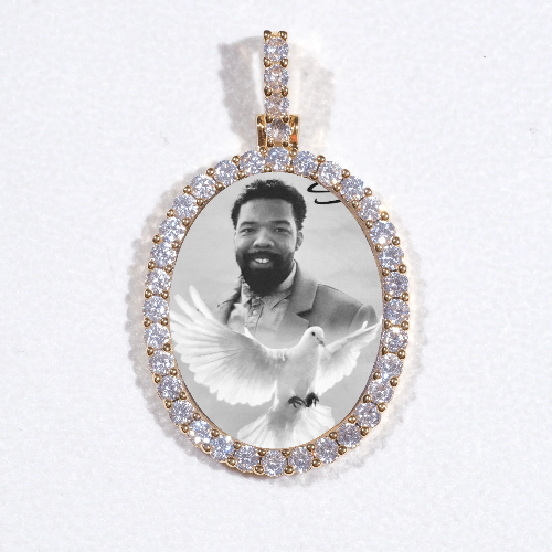 3D Oval Custom Picture Pendant