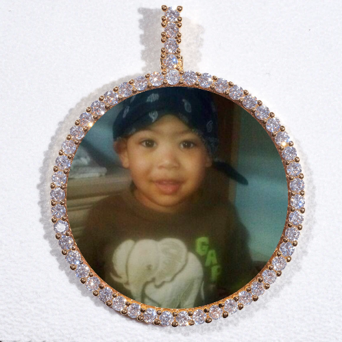 LARGE 3D CIRCLE CUSTOM PICTURE PENDANT