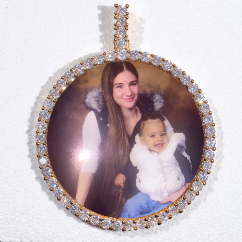 LARGE 3D CIRCLE CUSTOM PICTURE PENDANT
