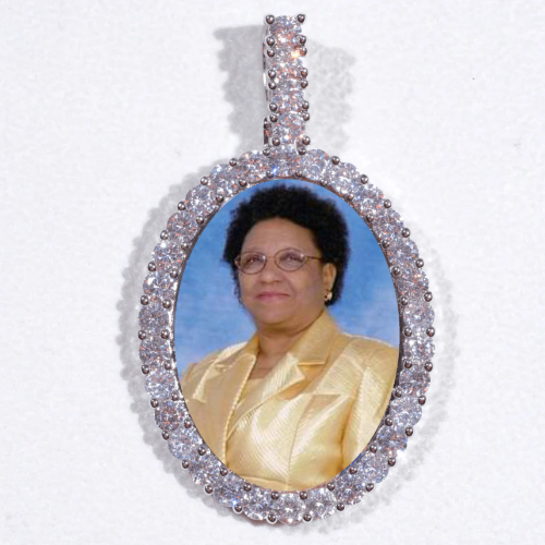 Large 3D Oval Custom Picture Pendant