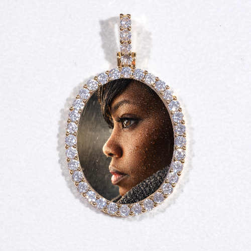 3D Oval Custom Picture Pendant