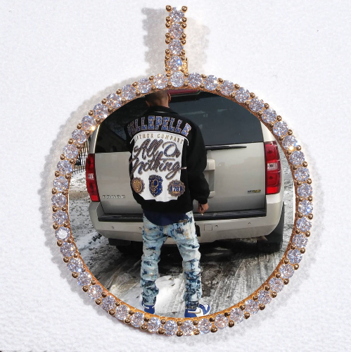 LARGE 3D CIRCLE CUSTOM PICTURE PENDANT