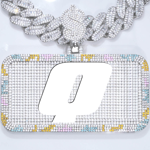 CUSTOM LETTER NECKLACE 3D COLORFUL SQUARE