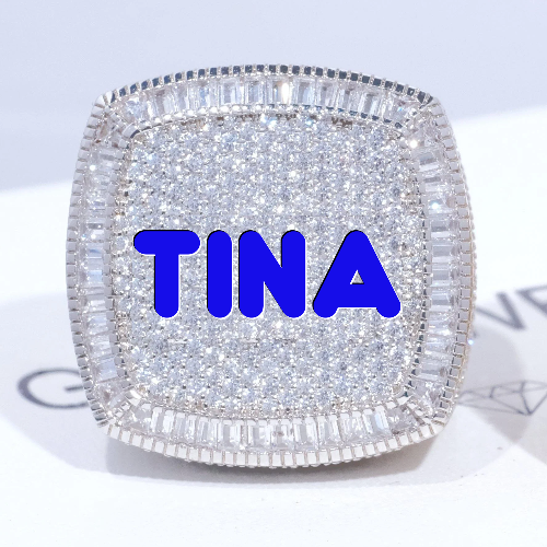 CUSTOM LETTER 3D ICED RING