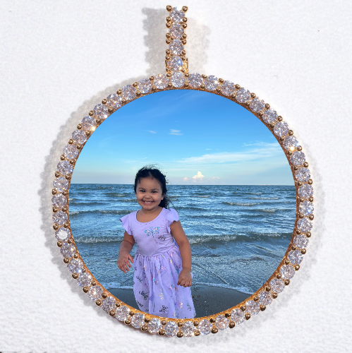 LARGE 3D CIRCLE CUSTOM PICTURE PENDANT