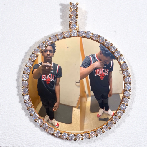 LARGE 3D CIRCLE CUSTOM PICTURE PENDANT