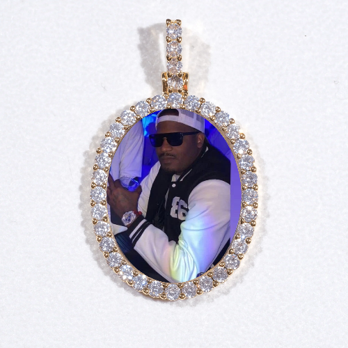 3D Oval Custom Picture Pendant