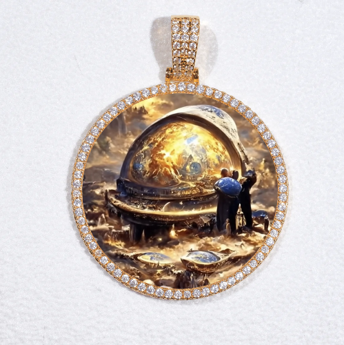 MEDIUM 3D CIRCLE CUSTOM PICTURE PENDANT