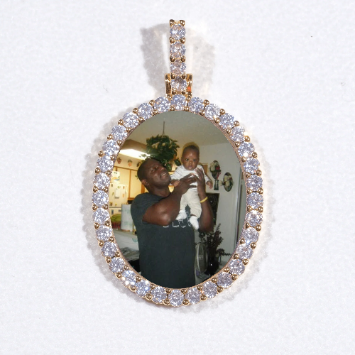 3D Oval Custom Picture Pendant