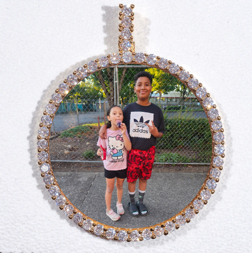 LARGE 3D CIRCLE CUSTOM PICTURE PENDANT