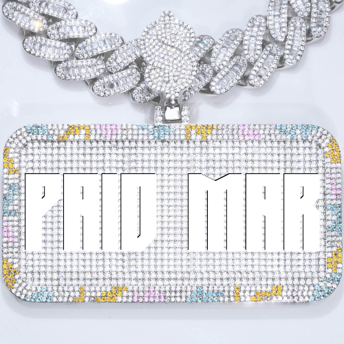CUSTOM LETTER NECKLACE 3D COLORFUL SQUARE