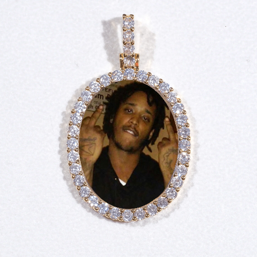 3D Oval Custom Picture Pendant