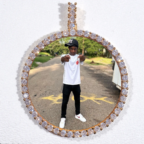 LARGE 3D CIRCLE CUSTOM PICTURE PENDANT