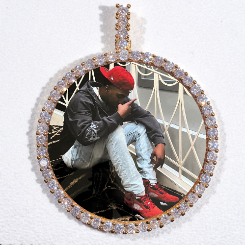 LARGE 3D CIRCLE CUSTOM PICTURE PENDANT