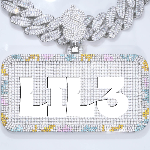 CUSTOM LETTER NECKLACE 3D COLORFUL SQUARE