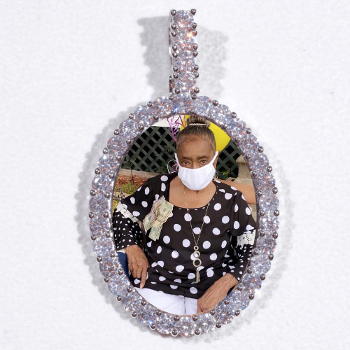 Large 3D Oval Custom Picture Pendant