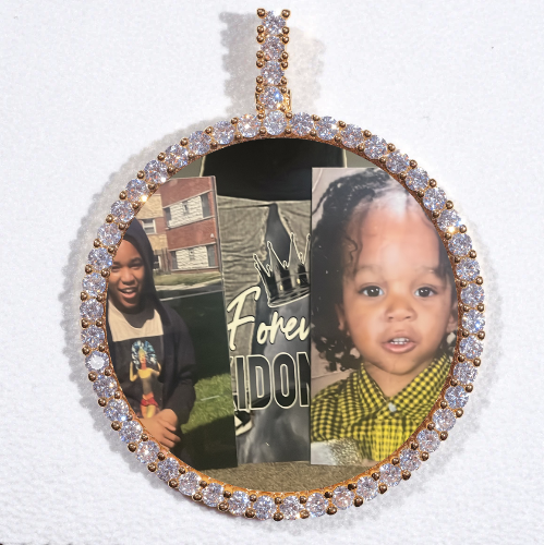 LARGE 3D CIRCLE CUSTOM PICTURE PENDANT