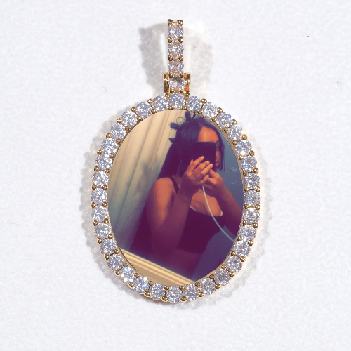 3D Oval Custom Picture Pendant
