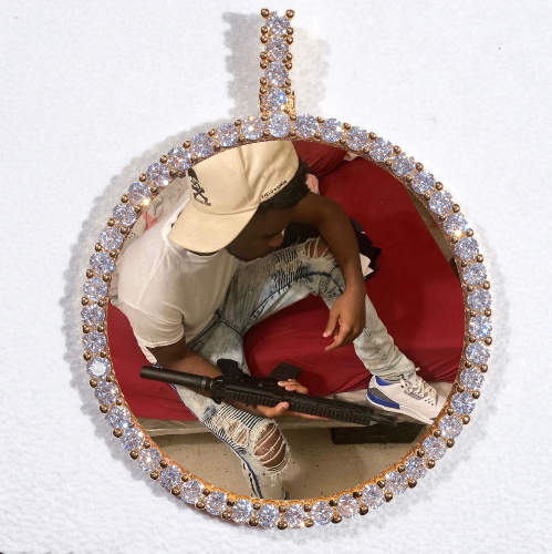 LARGE 3D CIRCLE CUSTOM PICTURE PENDANT