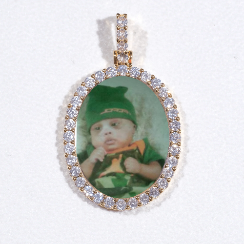 3D Oval Custom Picture Pendant