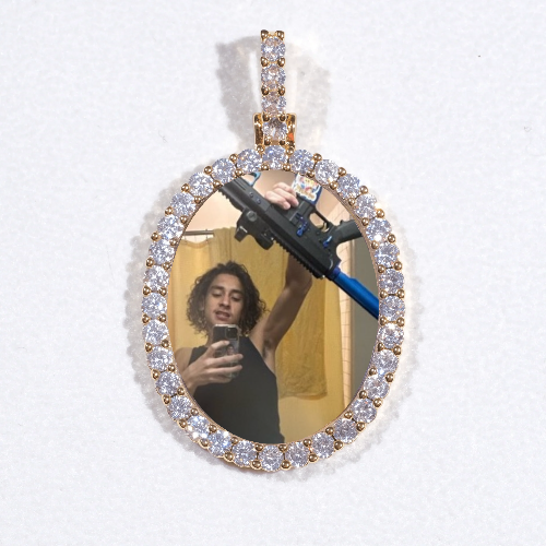 3D Oval Custom Picture Pendant