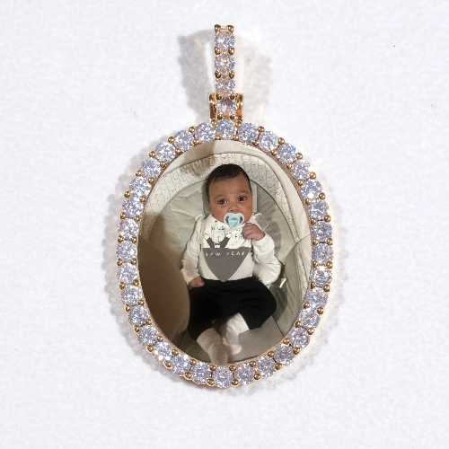 3D Oval Custom Picture Pendant