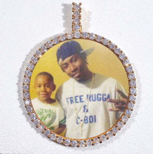 LARGE 3D CIRCLE CUSTOM PICTURE PENDANT