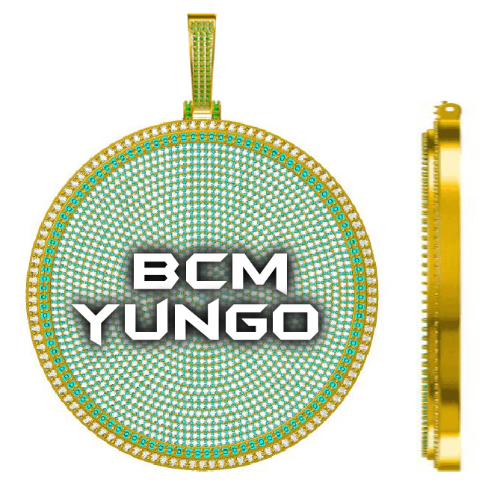 CUSTOM LETTER NECKLACE 3D BIG DISC