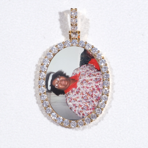 3D Oval Custom Picture Pendant
