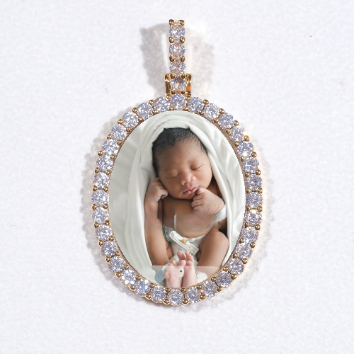 3D Oval Custom Picture Pendant