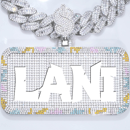 CUSTOM LETTER NECKLACE 3D COLORFUL SQUARE