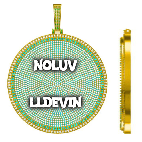 CUSTOM LETTER NECKLACE 3D BIG DISC