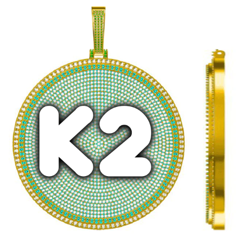 CUSTOM LETTER NECKLACE 3D BIG DISC