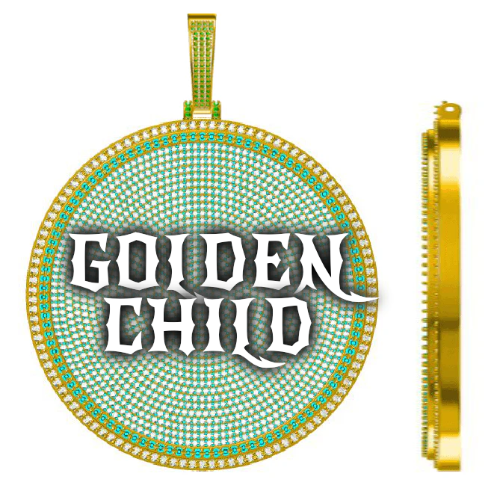 CUSTOM LETTER NECKLACE 3D BIG DISC