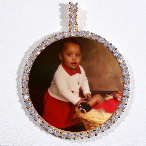 LARGE 3D CIRCLE CUSTOM PICTURE PENDANT