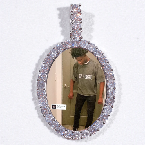Large 3D Oval Custom Picture Pendant